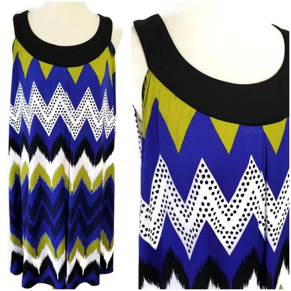 En Focus Women 20W Chevron Sleeveless Dress